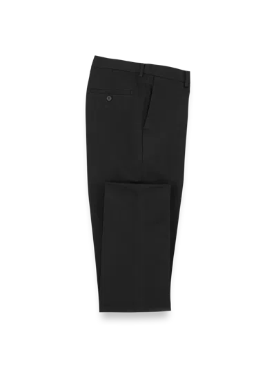 Paul Fredrick Non-iron Cotton Stretch Twill Flat Front Pant In Black