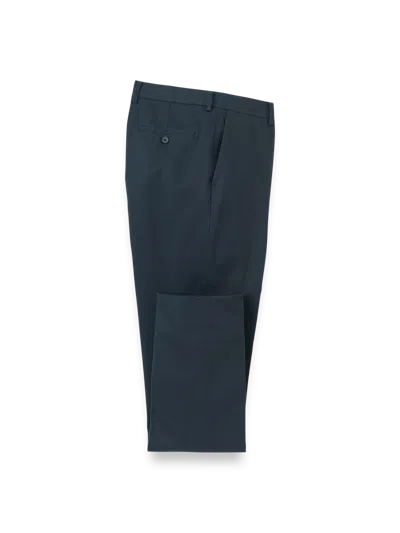 Paul Fredrick Non-iron Cotton Stretch Twill Flat Front Pant In Blue