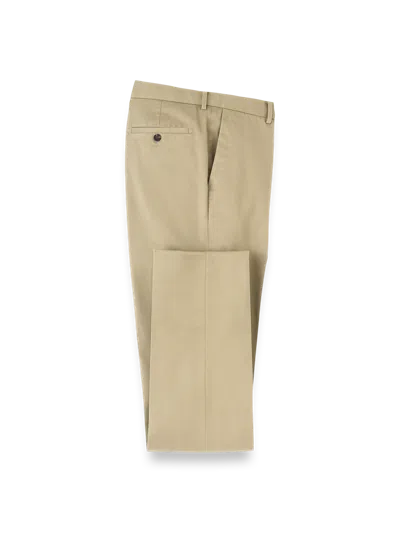 Paul Fredrick Non-iron Cotton Stretch Twill Flat Front Pant In Multi