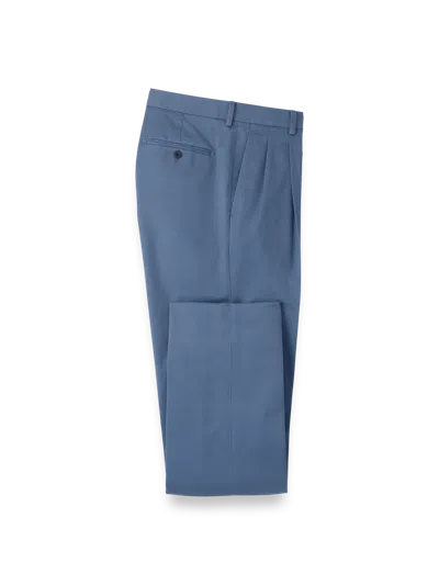 Paul Fredrick Non-iron Cotton Stretch Twill Pants In Blue