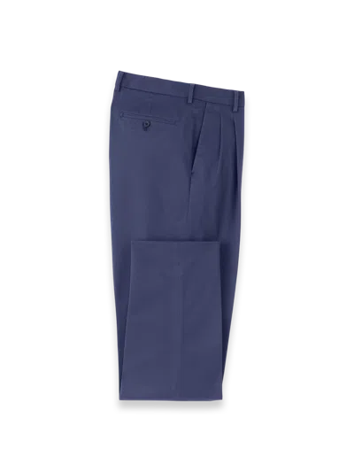 Paul Fredrick Non-iron Cotton Stretch Twill Pants In Blue