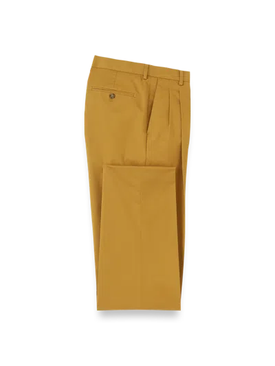Paul Fredrick Non-iron Cotton Stretch Twill Pants In Gold