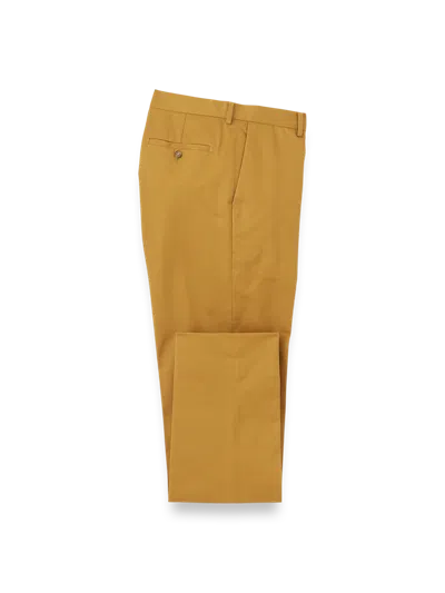 Paul Fredrick Non-iron Cotton Stretch Twill Pants In Gold