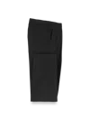 Paul Fredrick Non-iron Cotton Stretch Twill Flat Front Pant In Black