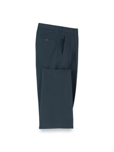 PAUL FREDRICK NON-IRON COTTON STRETCH TWILL PLEATED PANT