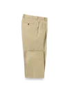 Paul Fredrick Non-iron Cotton Stretch Twill Flat Front Pant In Neutral