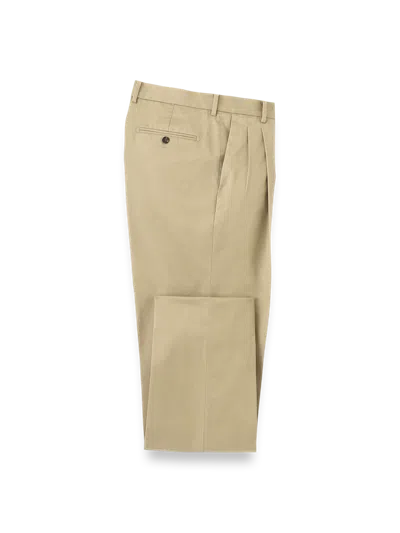 PAUL FREDRICK NON-IRON COTTON STRETCH TWILL PLEATED PANT