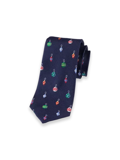 Paul Fredrick Ornament Woven Silk Tie In Blue
