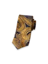 Paul Fredrick Paisley Lurex Woven Silk Tie In Gold