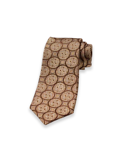 Paul Fredrick Paisley Woven Silk Tie In Brown