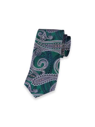 Paul Fredrick Paisley Woven Silk Tie In Green