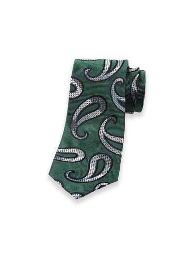 Paul Fredrick Paisley Woven Silk Tie In Green