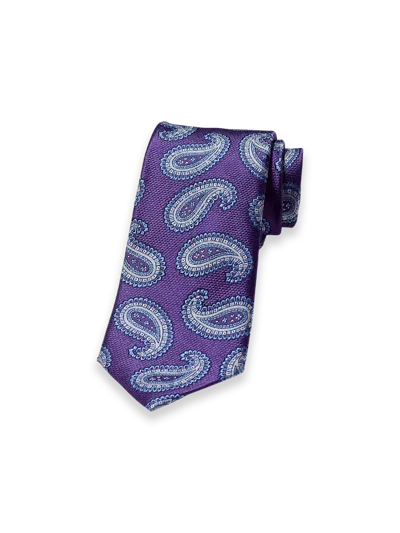 Paul Fredrick Paisley Woven Silk Tie In Purple