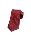 Paul Fredrick Paisley Woven Silk Tie In Red