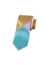Paul Fredrick Patchwork Woven Silk Tie In Blue
