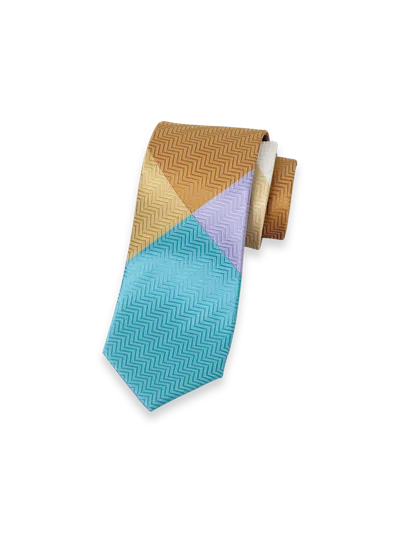 Paul Fredrick Patchwork Woven Silk Tie In Multi