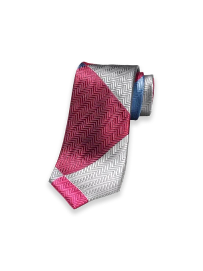 Paul Fredrick Patchwork Woven Silk Tie In Multi