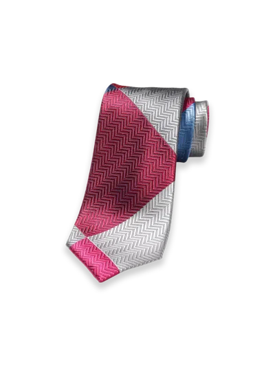 PAUL FREDRICK PATCHWORK WOVEN SILK TIE