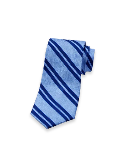 Paul Fredrick Patterned Woven Silk Tie In Blue