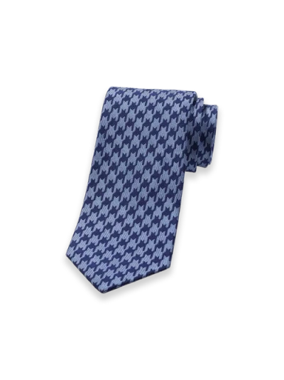 Paul Fredrick Patterned Woven Silk Tie In Blue