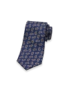 Paul Fredrick Patterned Woven Silk Tie In Blue