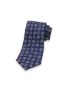 Paul Fredrick Patterned Woven Silk Tie In Blue