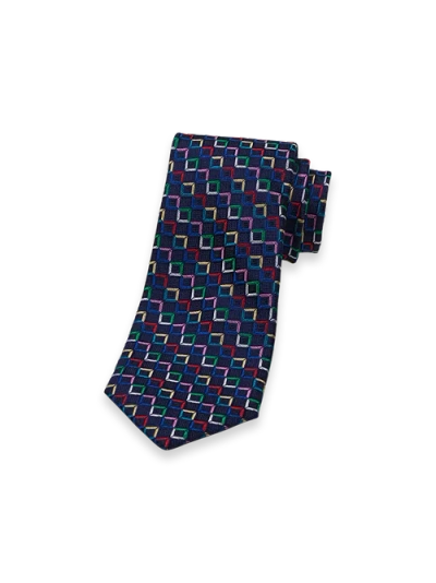 Paul Fredrick Patterned Woven Silk Tie In Gold