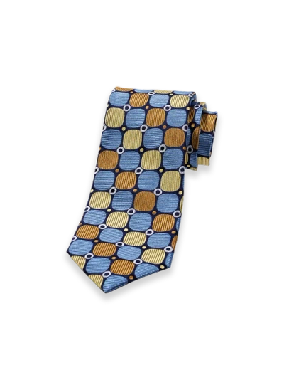 Paul Fredrick Patterned Woven Silk Tie In Multi