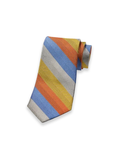 Paul Fredrick Patterned Woven Silk Tie In Multi