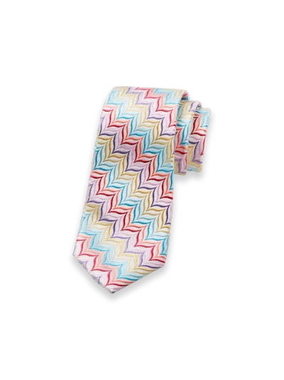 Paul Fredrick Patterned Woven Silk Tie In Multi