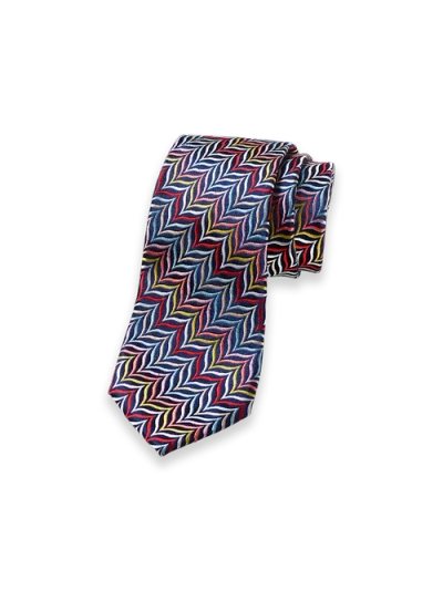 Paul Fredrick Patterned Woven Silk Tie In Multi