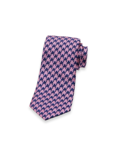 Paul Fredrick Patterned Woven Silk Tie In Pink