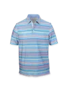 Paul Fredrick Performance Blend Three Button Patterned Performance Polo In Multi