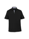 Paul Fredrick Performance Blend Three Button Polo In Black