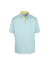 Paul Fredrick Performance Blend Three Button Polo In Blue