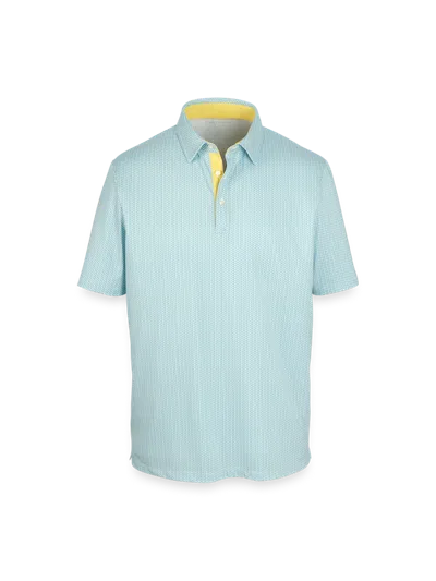 Paul Fredrick Performance Blend Three Button Polo In Blue