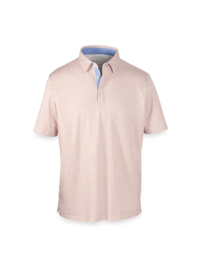 Paul Fredrick Performance Blend Three Button Polo In Orange