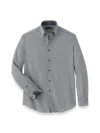Paul Fredrick Performance Stretch Chevron Casual Shirt In Gray
