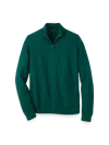 Paul Fredrick Silk Cotton Cashmere Quarter Zip Mock Neck Sweater In Green