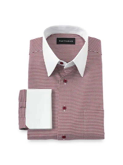 PAUL FREDRICK SLIM FIT COMFORT STRETCH NON-IRON CHECK DRESS SHIRT