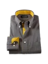 Paul Fredrick Tailored Fit Comfort Stretch Non-iron Check Dress Shirt With Contrast Trim In Multi