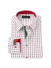 Paul Fredrick Slim Fit Comfort Stretch Non-iron Novelty Dress Shirt With Contrast Trim In Red