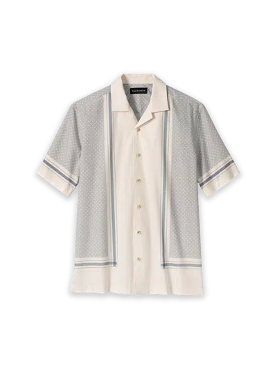 Paul Fredrick Slim Fit Cotton Geometric Casual Shirt In Brown