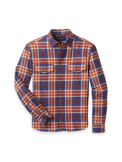 Paul Fredrick Slim Fit Fleetwood Plaid Western Shirt In Multi