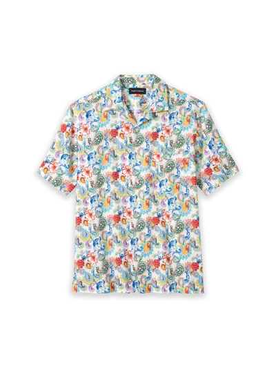 Paul Fredrick Slim Fit Linen Blend Paisley Casual Shirt In Multi