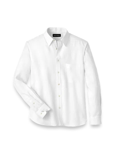 Paul Fredrick Slim Fit Linen Solid Casual Shirt In White