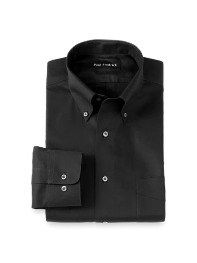 Paul Fredrick Tailored Fit Non-iron Cotton Pinpoint Solid Button Down Collar Dress Shirt In Animal Print