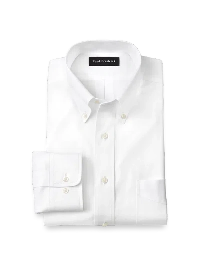 Paul Fredrick Slim Fit Non-iron Cotton Pinpoint Solid Button Down Collar Dress Shirt In Animal Print