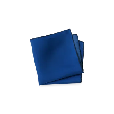 Paul Fredrick Solid Silk Pocket Square In Blue