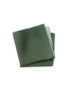 Paul Fredrick Solid Silk Pocket Square In Green